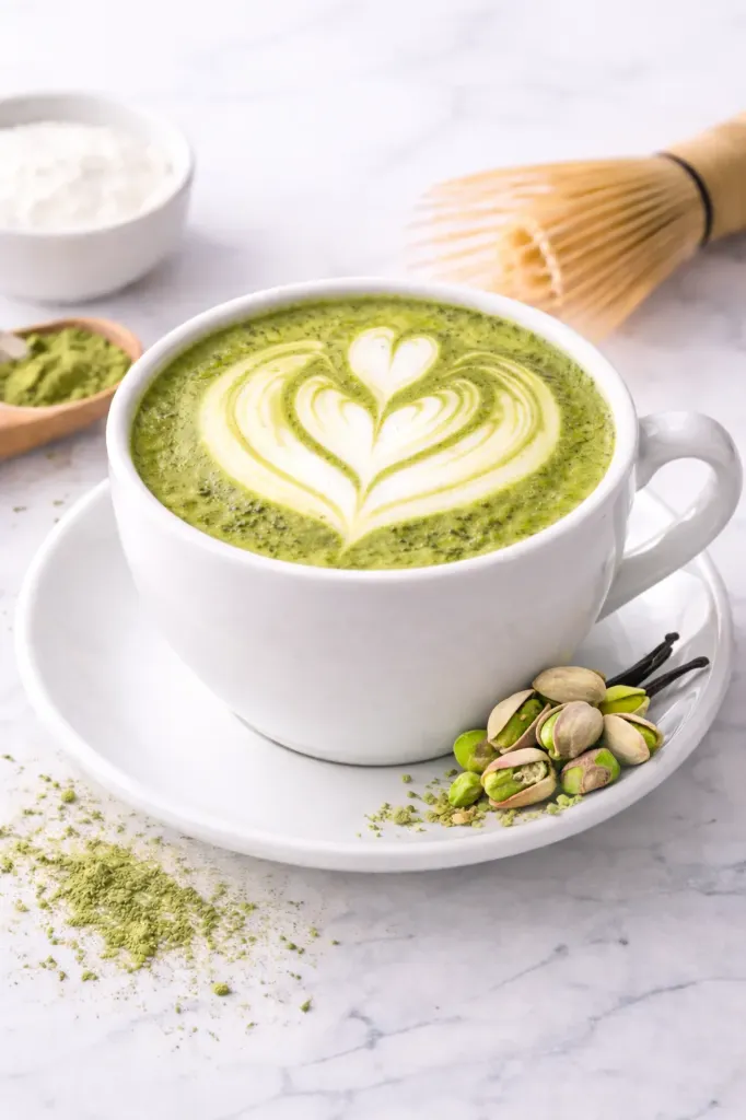 Pistaccio Matcha Latte (Mediano, Sin Leche Vegetal)