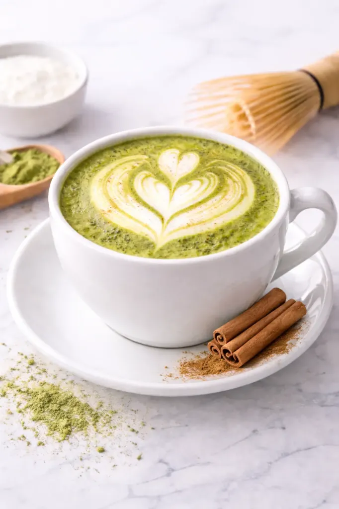 Cinnamon Matcha Latte (Mediano, Sin Leche Vegetal)
