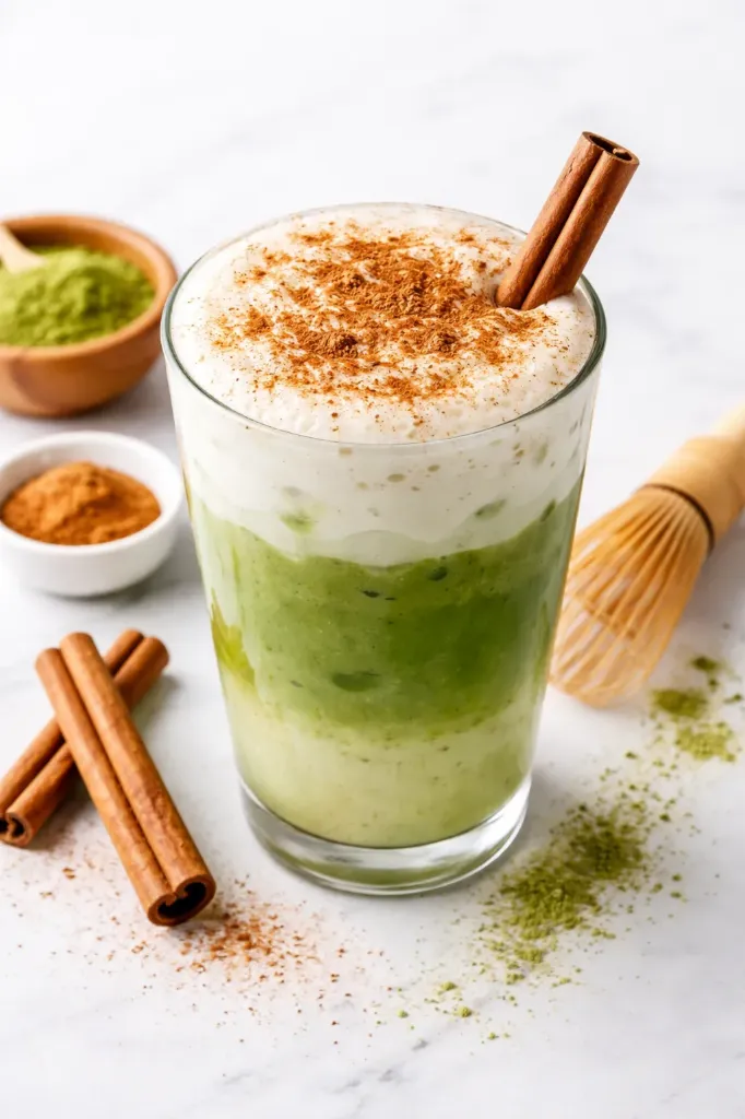 Iced Cinnamon Matcha Latte (Mediano, Sin Leche Vegetal)