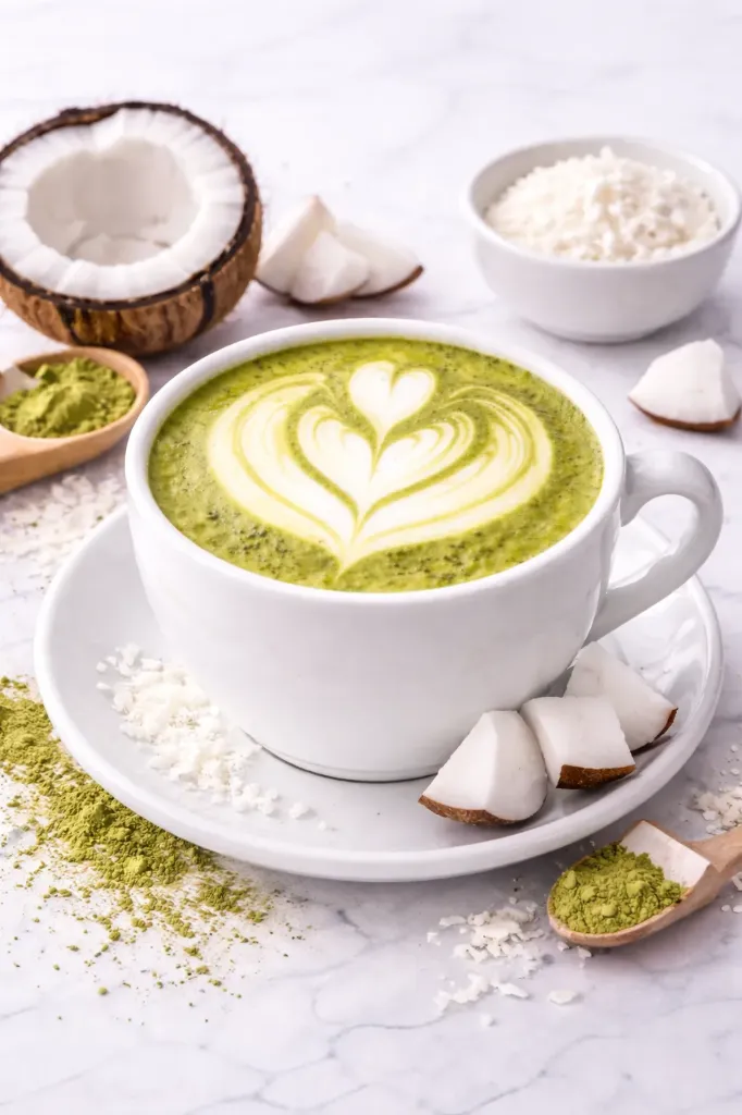 Coconut Matcha Latte (Mediano, Sin Leche Vegetal)
